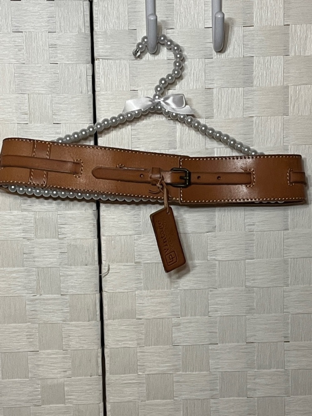 Vintage Collection Women's Tan Leather Waist Wide Belt Size Large